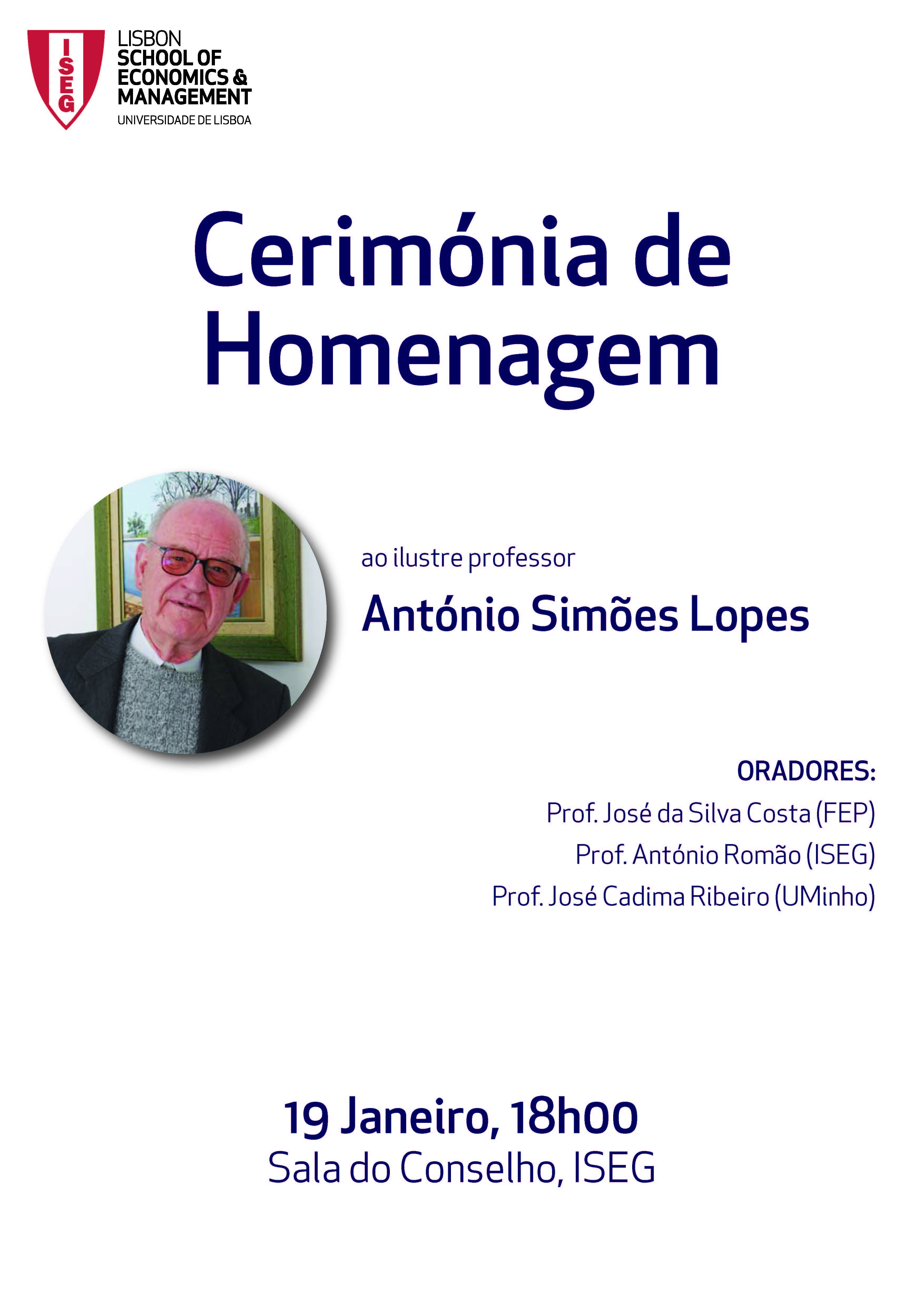 Homenagem ISEG prof Simoes Lopes